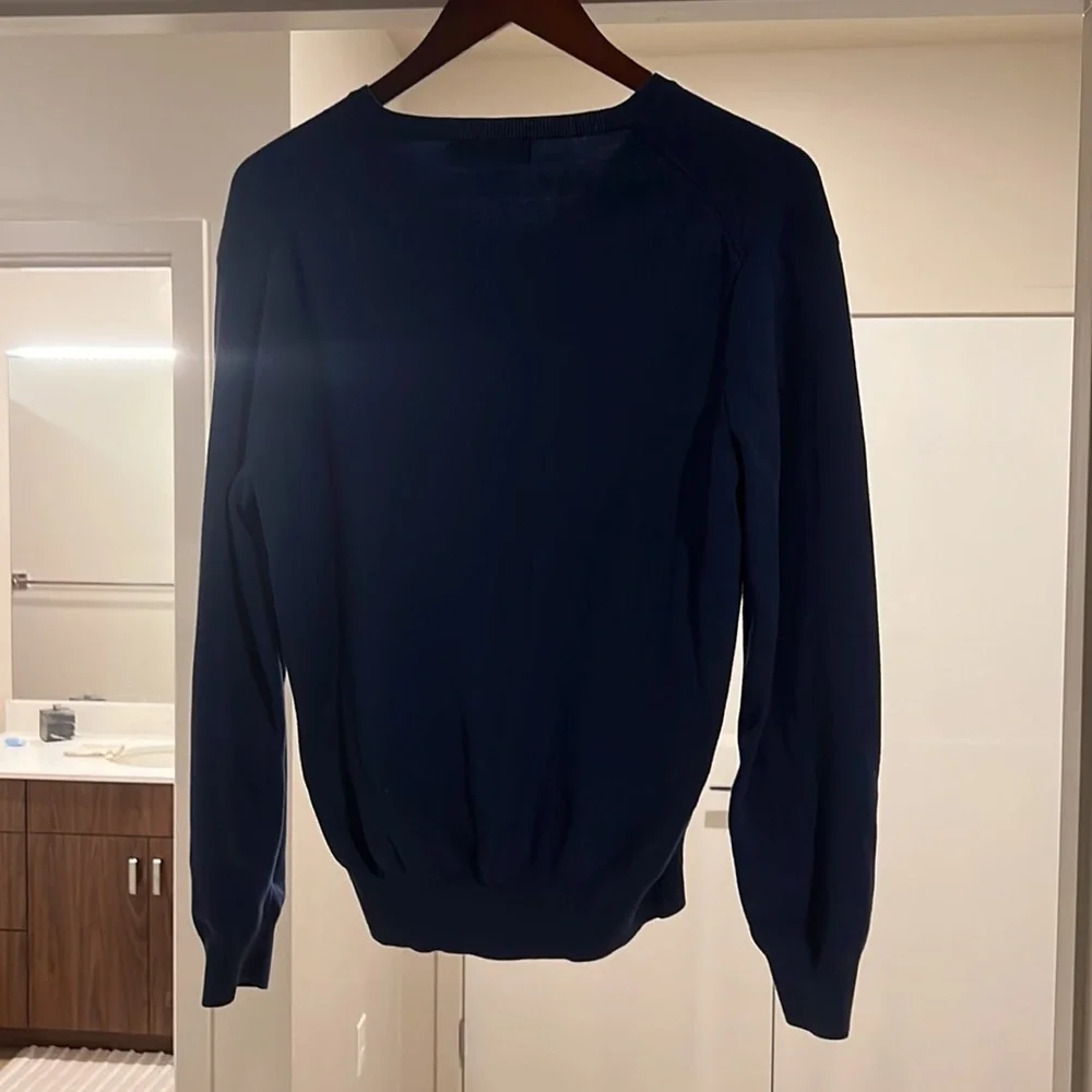 Polo Ralph Lauren Men’s Cotton V-Neck Sweater Blue Medium
